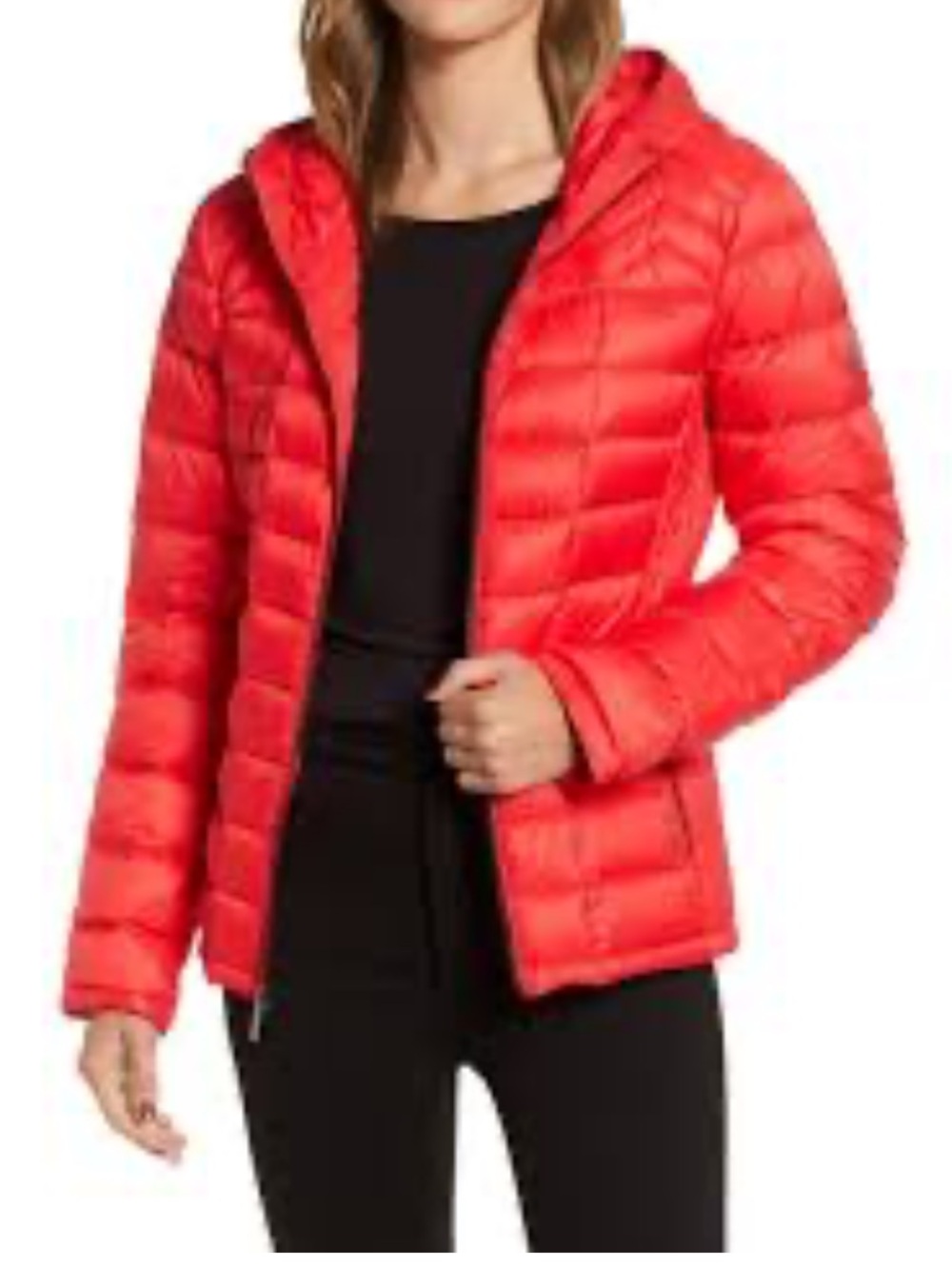 MICHAEL Michael Kors down fill orange Packable Puffer Jacket size Small